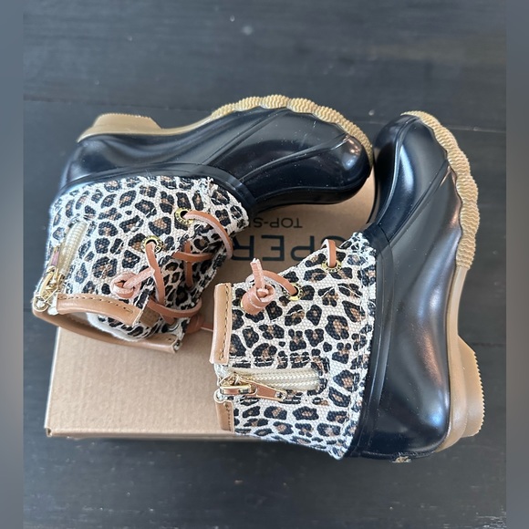 🖤SOLD🖤Sperry Saltwater Animal Duck Boot/Leopard and Black - Picture 10 of 12